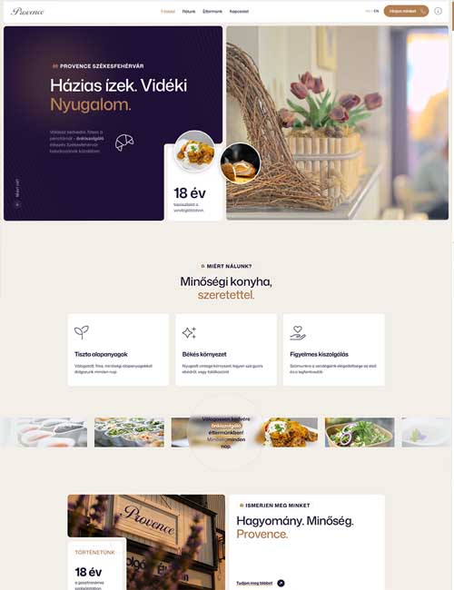 Provence Étterem referencia weboldal